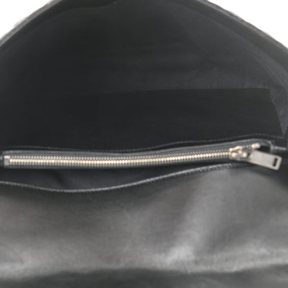 Saint Laurent Denim Mixed Matelasse Triquilt Large Monogram Envelope Satchel Black 5 of 10