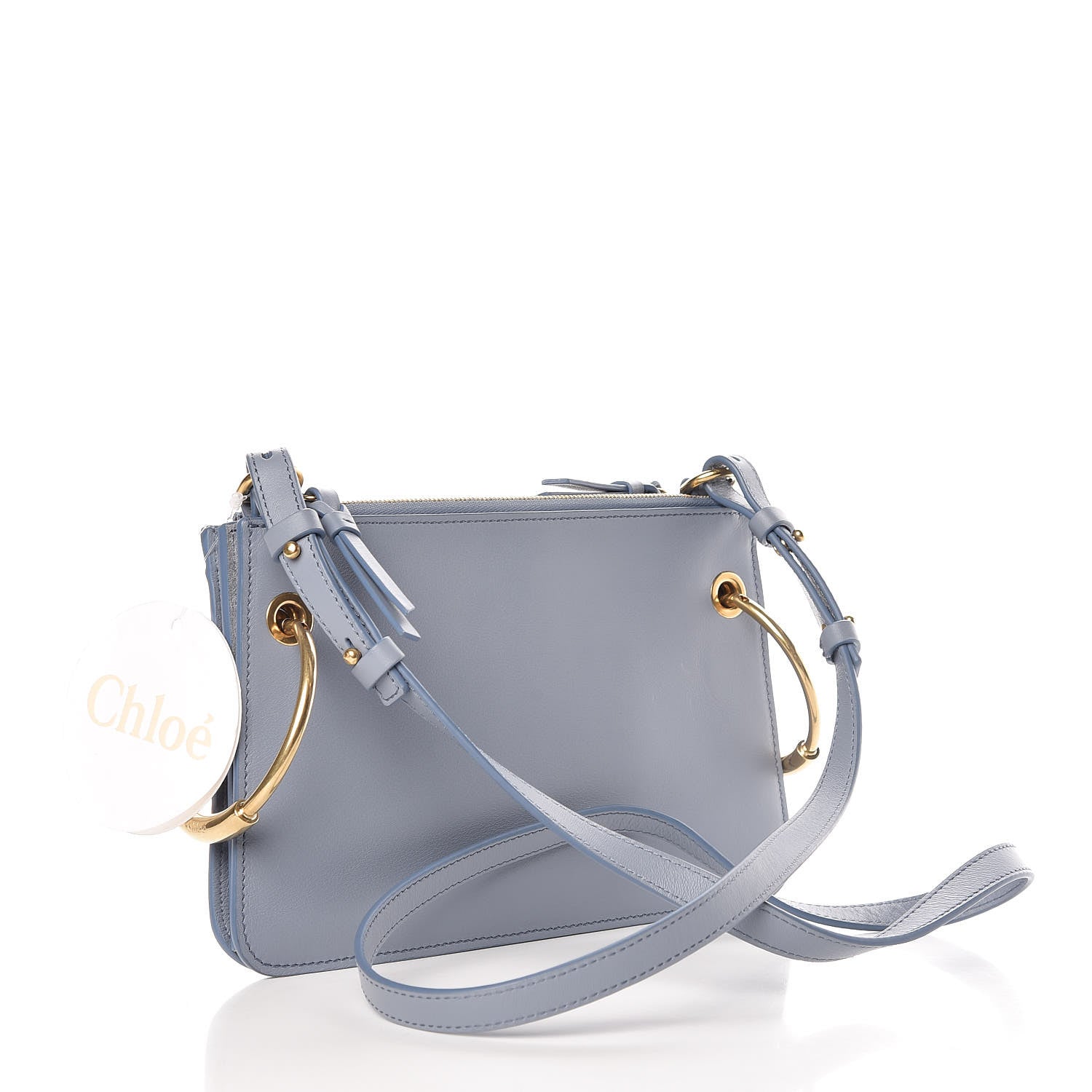 Chloe Calfskin Suede Mini Roy Bag Washed Blue 3 of 12
