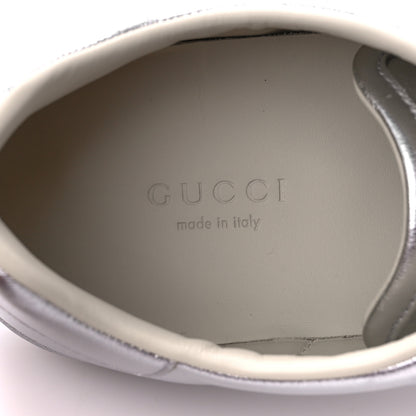 Gucci Metallic Nappa Interlocking G Perforated Womens Ace Sneakers 38 Silver 6 of 10