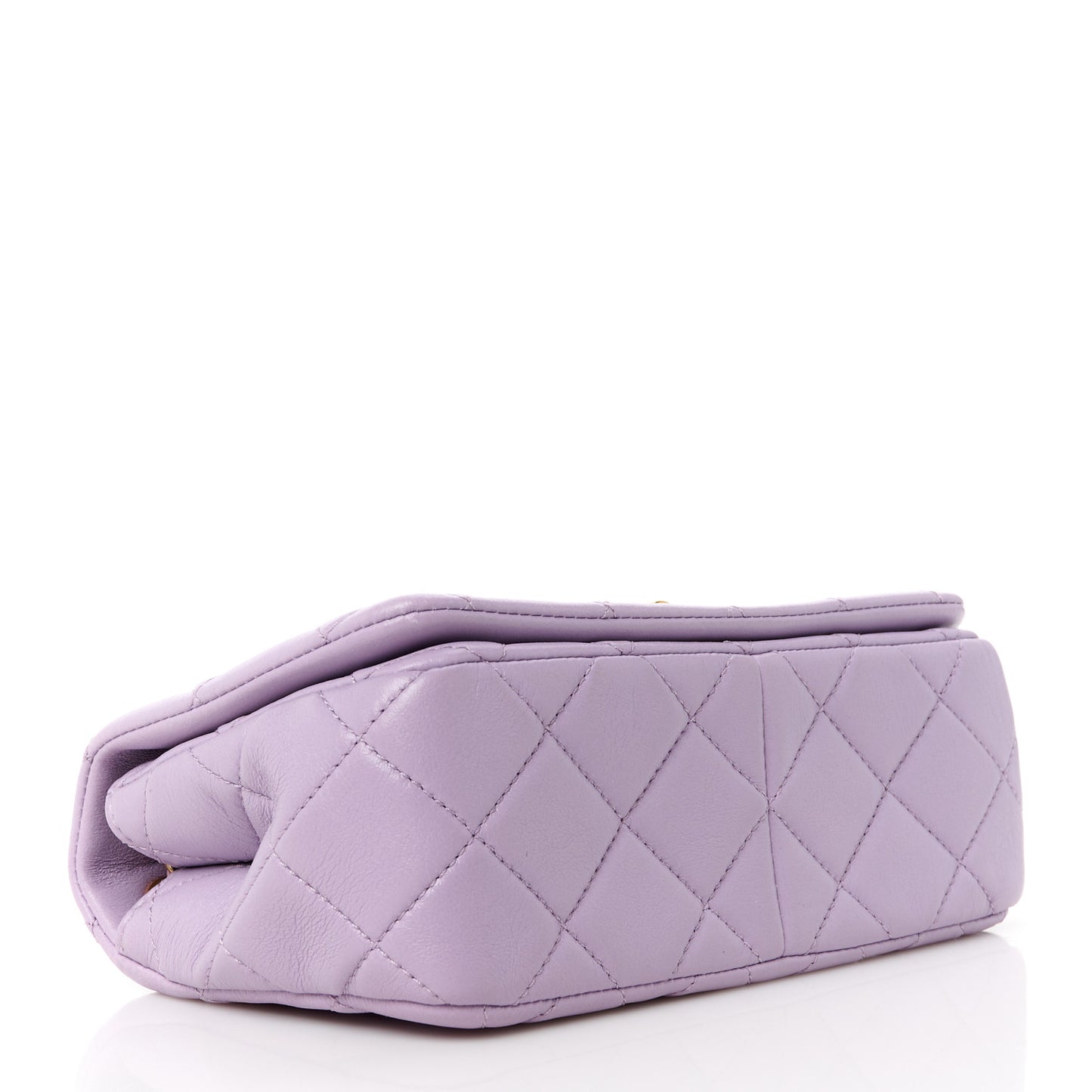 Lambskin Quilted Braided CC Small Flap Lilac