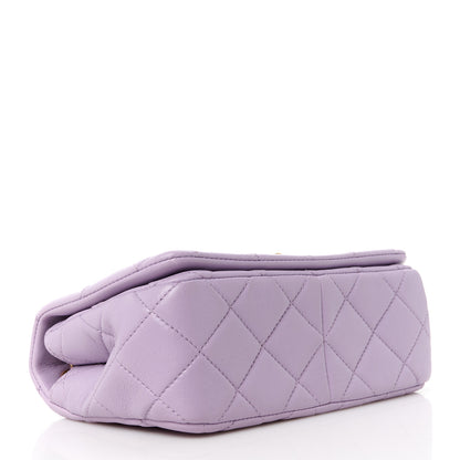 Chanel Lambskin Quilted Braided CC Small Flap Lilac 4 of 11