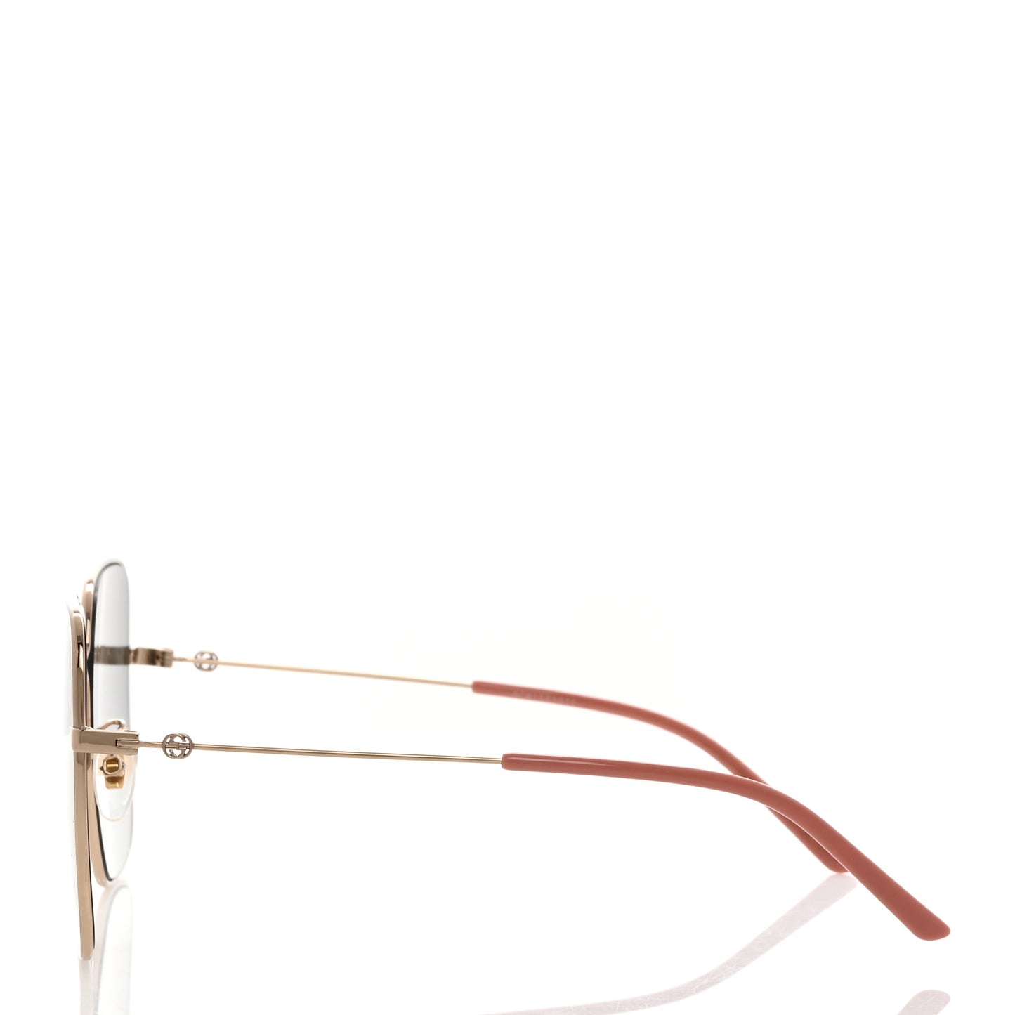 Metal Square Frame Sunglasses GG0443S Gold Pink