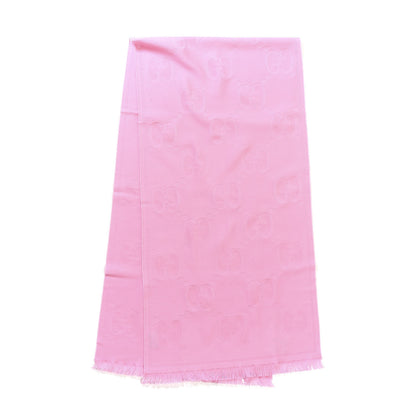 Gucci Wool Jacquard GG Monogram Fringe Scarf Pink 3 of 5