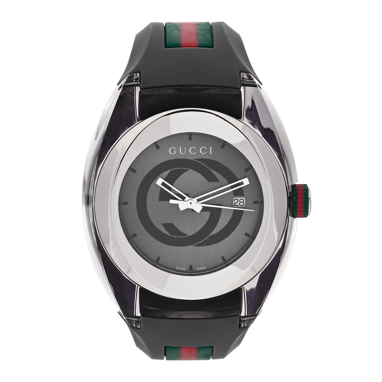 Stainless Steel Rubber 46mm Sync Web Quartz Watch Grey