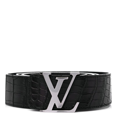 Louis Vuitton Alligator LV Initiales Belt 95 38 Black 1 of 9