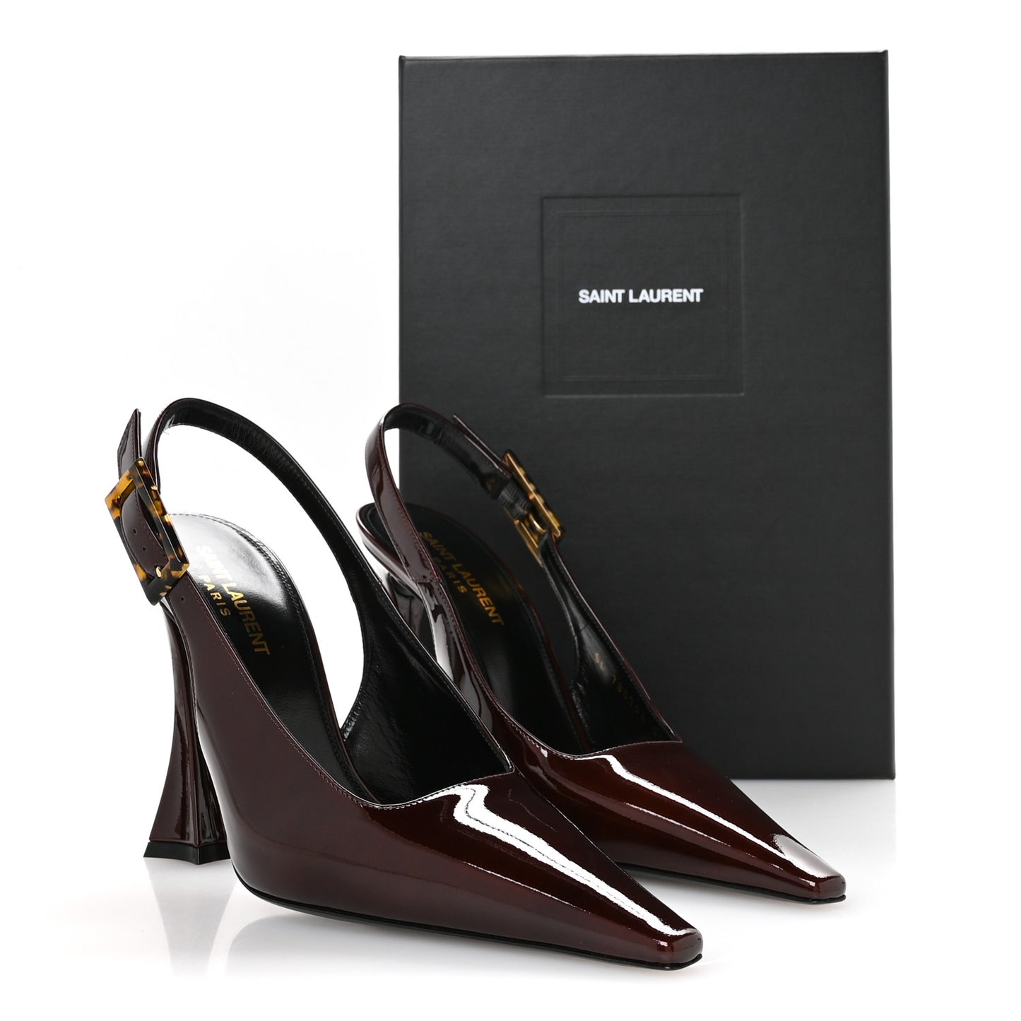 Vernice Gloss Dune 110 Slingback Pumps 39 Marron Glace