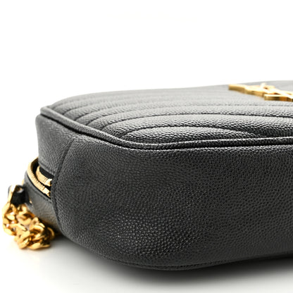 Saint Laurent Grain De Poudre Matelasse Monogram Mini Lou Camera Bag Black 9 of 11
