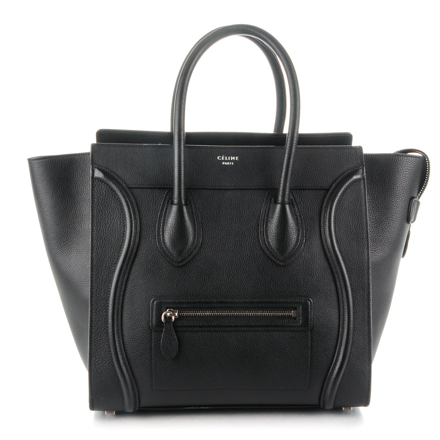 Celine Drummed Calfskin Mini Luggage Black 1 of 8