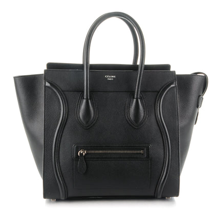 Celine Drummed Calfskin Mini Luggage Black 1 of 8