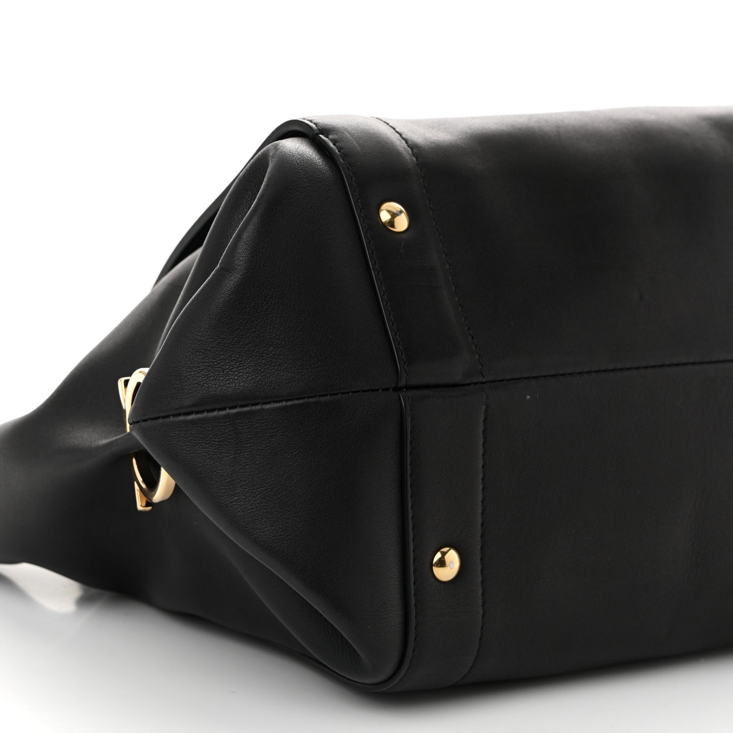 Calfskin Trifolio Shopping Tote Black