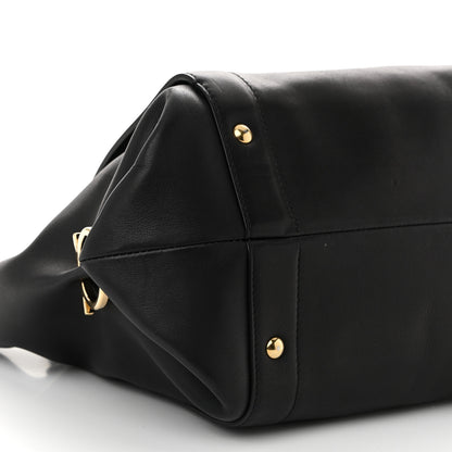Salvatore Ferragamo Calfskin Trifolio Shopping Tote Black 9 of 10