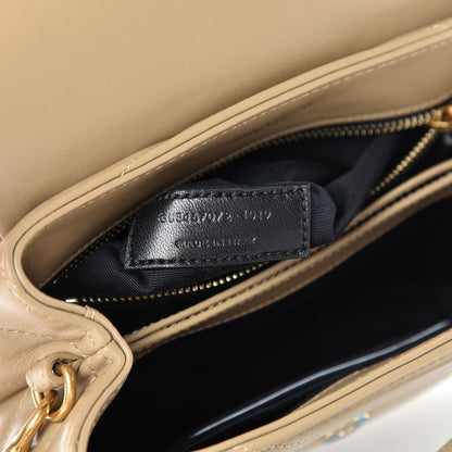 Saint Laurent Calfskin Y Quilted Monogram Toy Loulou Crossbody Bag Latte 7 of 11