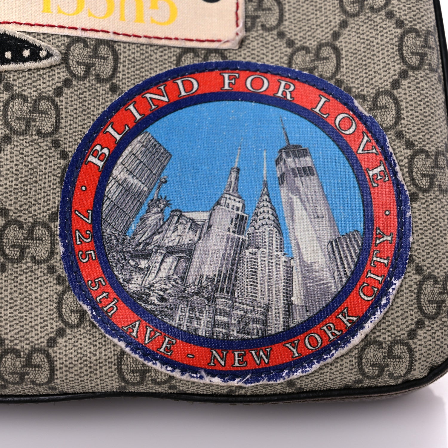 Gucci Soft GG Supreme Monogram Courrier Web Medium Flat Messenger Bag Beige New Acero Multicolor 19 of 25