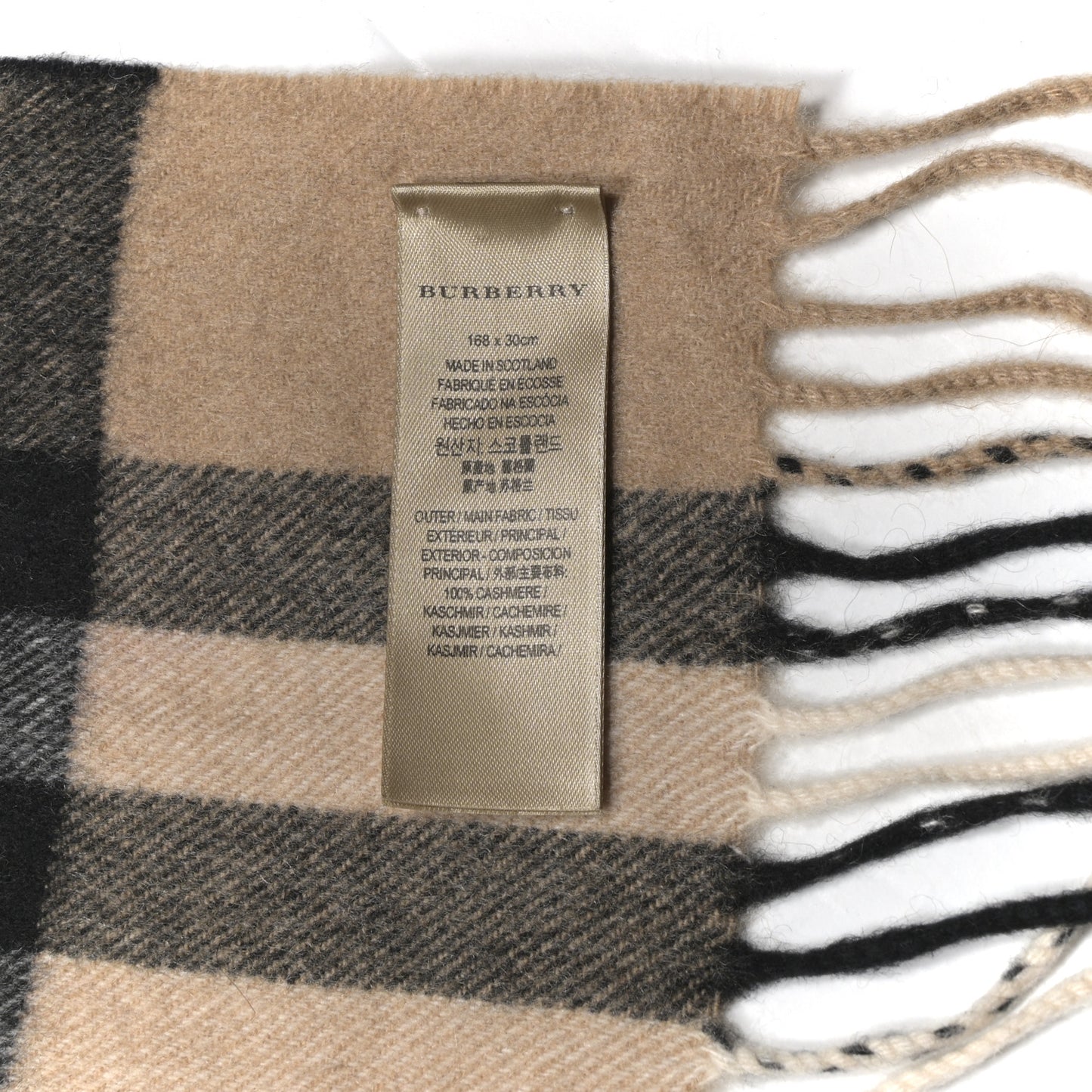 Cashmere Giant Heart Fringe Scarf Camel