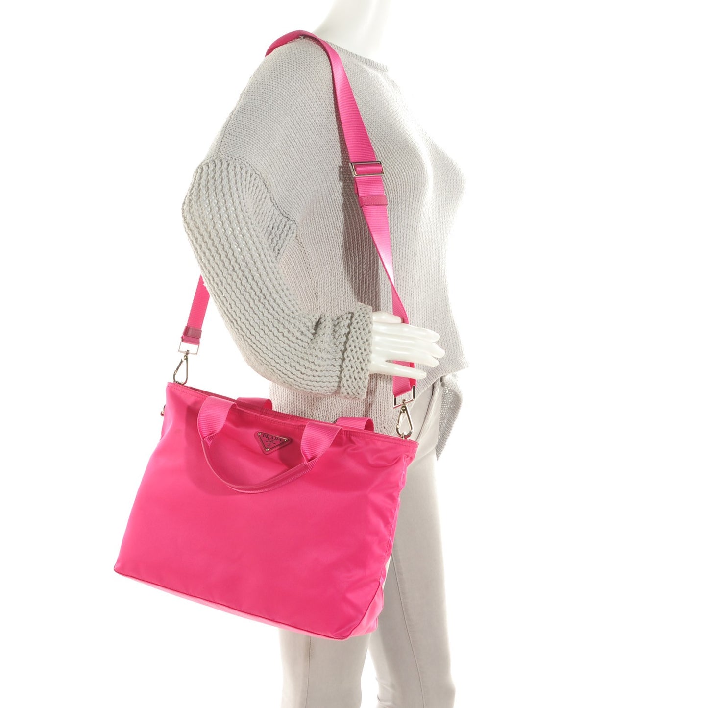Tessuto Nylon Tote Fuxia