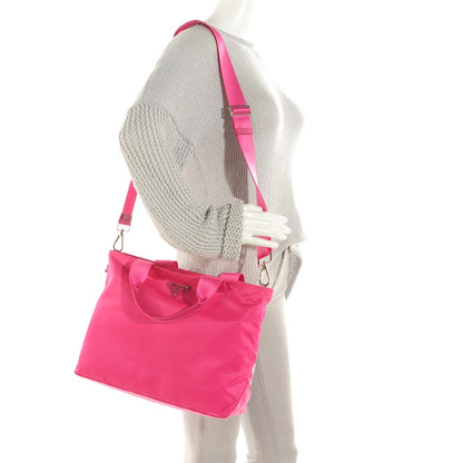 Prada Tessuto Nylon Tote Fuxia 2 of 10