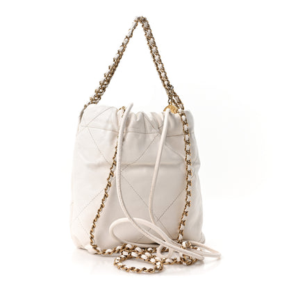 Chanel Shiny Calfskin Quilted Mini Chanel 22 White 2 of 9