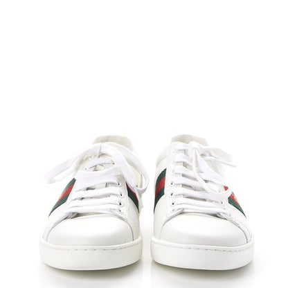 Gucci Calfskin Ayers Bee Embroidered Womens Ace Sneakers 37.5 White Green 2 of 13