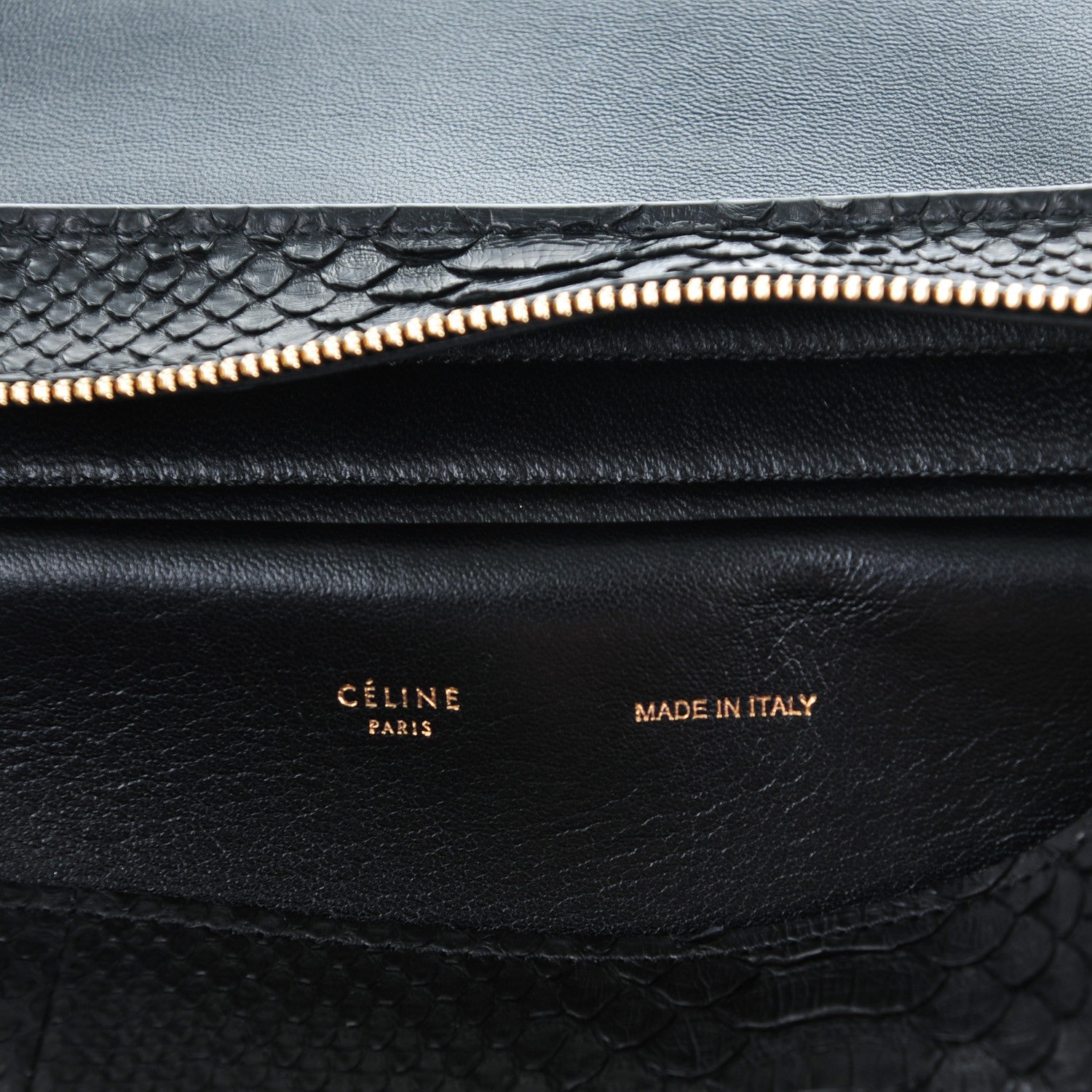 Celine Python Medium Trapeze Black 6 of 8