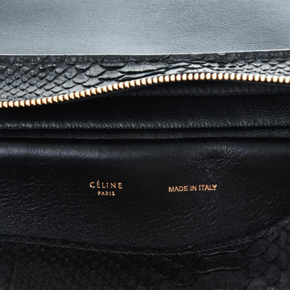 Celine Python Medium Trapeze Black 6 of 8