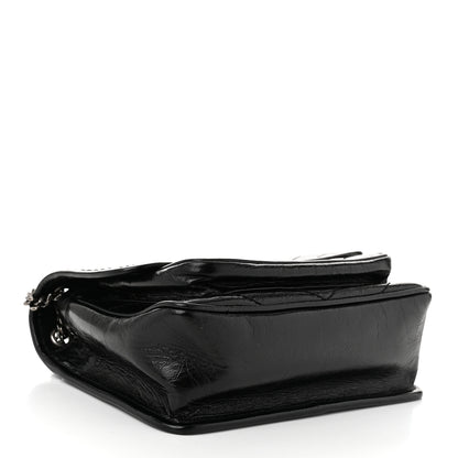 Saint Laurent Crinkled Calfskin Matelasse Monogram Baby Niki Chain Satchel Black 4 of 10