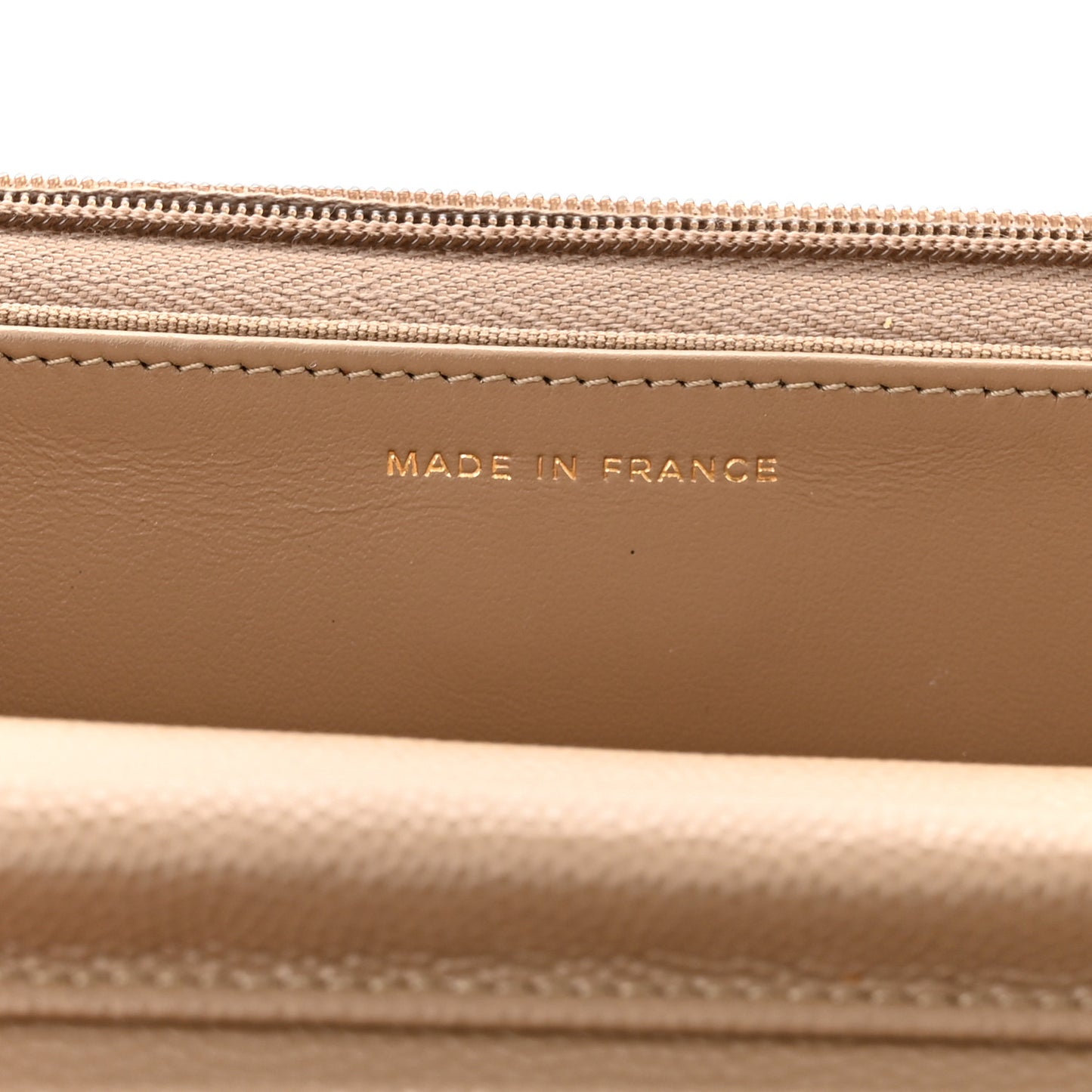 Caviar Quilted Wallet On Chain WOC Dark Beige