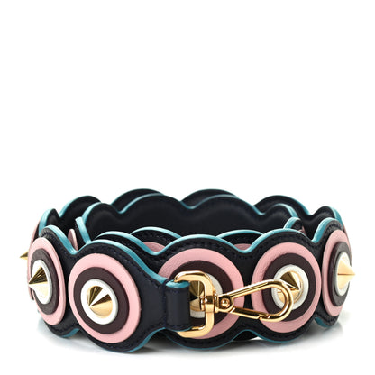 Fendi Vitello Dolce Spike Studded Circle Strap You Blue Notte Multicolor 1 of 3