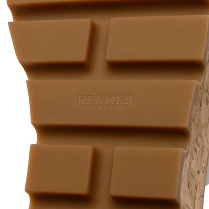 Hermes Calfskin Cork Eze 30 Sandals 35 White 8 of 9