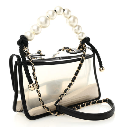 Chanel Lambskin PVC Sand By The Sea Flap With Pearl Strap Black 3 of 10