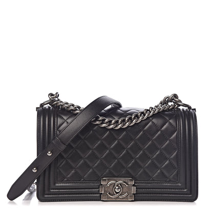 Chanel Lambskin Quilted Medium Boy Flap Black 1 of 11