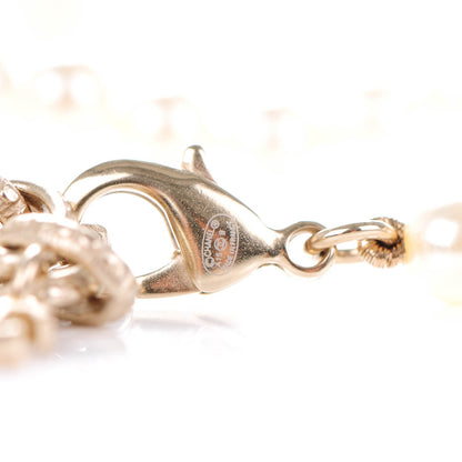 Chanel Graduated Pearl Crystal CC Long Necklace Gold Black 5 of 6