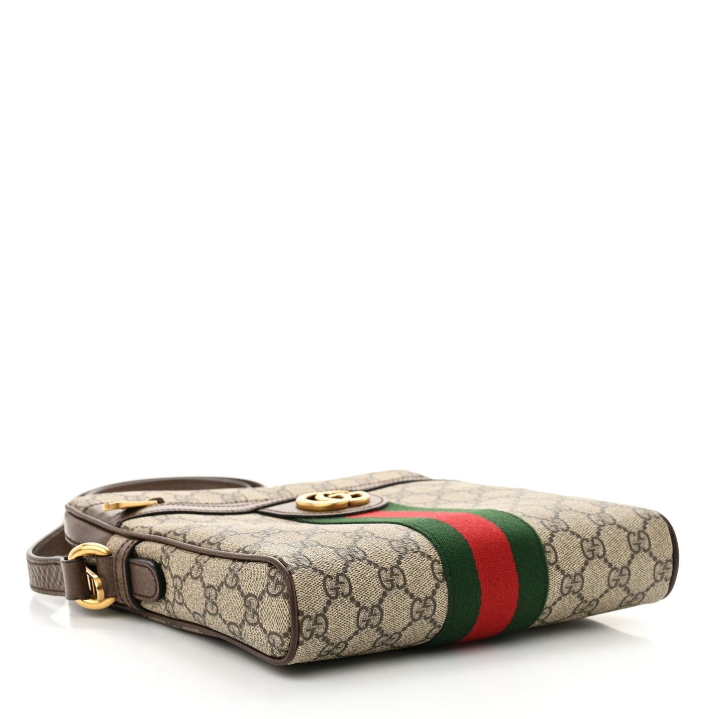 GG Supreme Monogram Web Small Ophidia Messenger Bag Brown