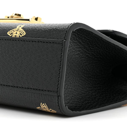 Gucci Grained Calfskin Bee Star Small Padlock Shoulder Bag Black 8 of 9