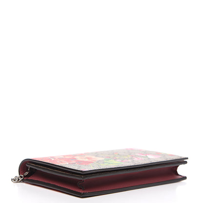 Gucci GG Supreme Monogram Blooms Chain Wallet Beige Multicolor Dry Rose 3 of 7
