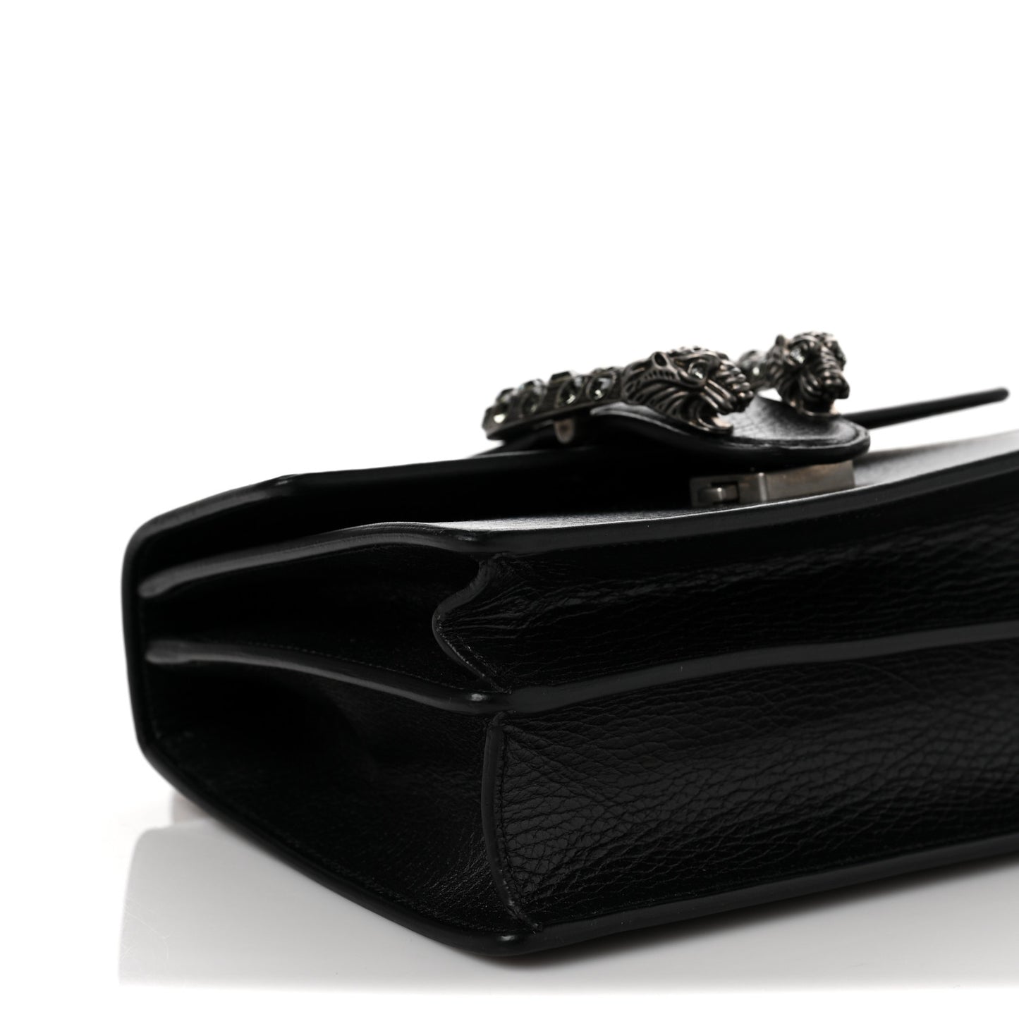 Dollar Calfskin Crystal Web Mini Dionysus Bamboo Top Handle Bag Black Black Diamond