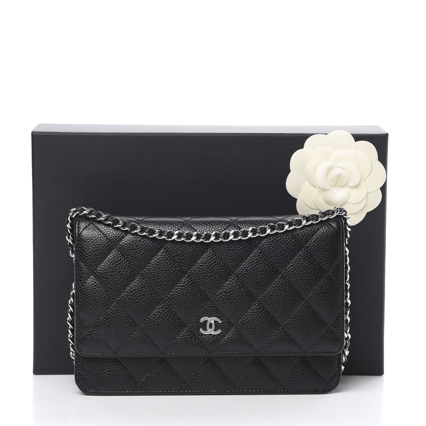 Caviar Quilted Wallet On Chain WOC Black