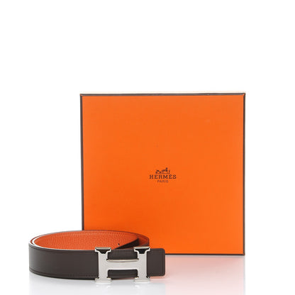 Hermes Swift Togo 32mm H Belt 75 Chocolate Orange 7 of 7