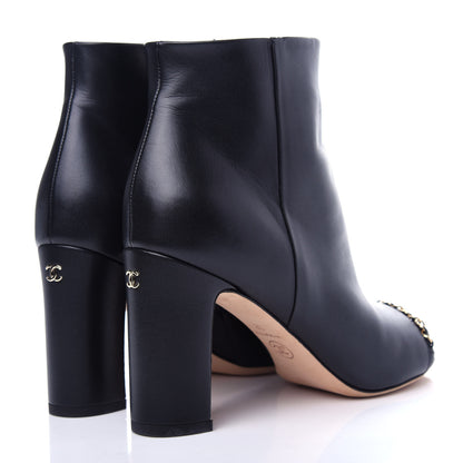 Chanel Lambskin CC Chain Short Boots 38 Black 4 of 11
