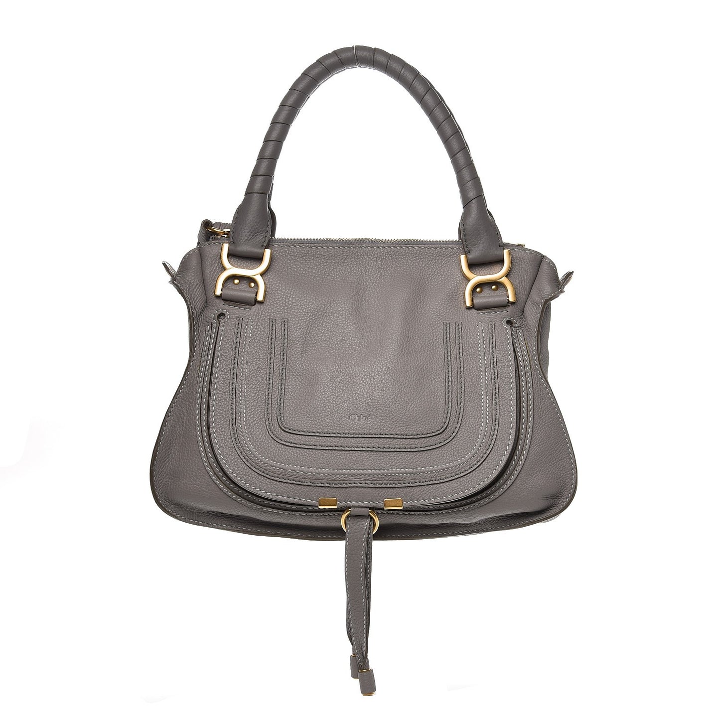 Calfskin Medium Marcie Satchel Cashmere Grey