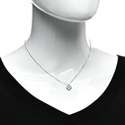 Van Cleef & Arpels 18K White Gold Diamond Sweet Alhambra Pendant Necklace 2 of 6