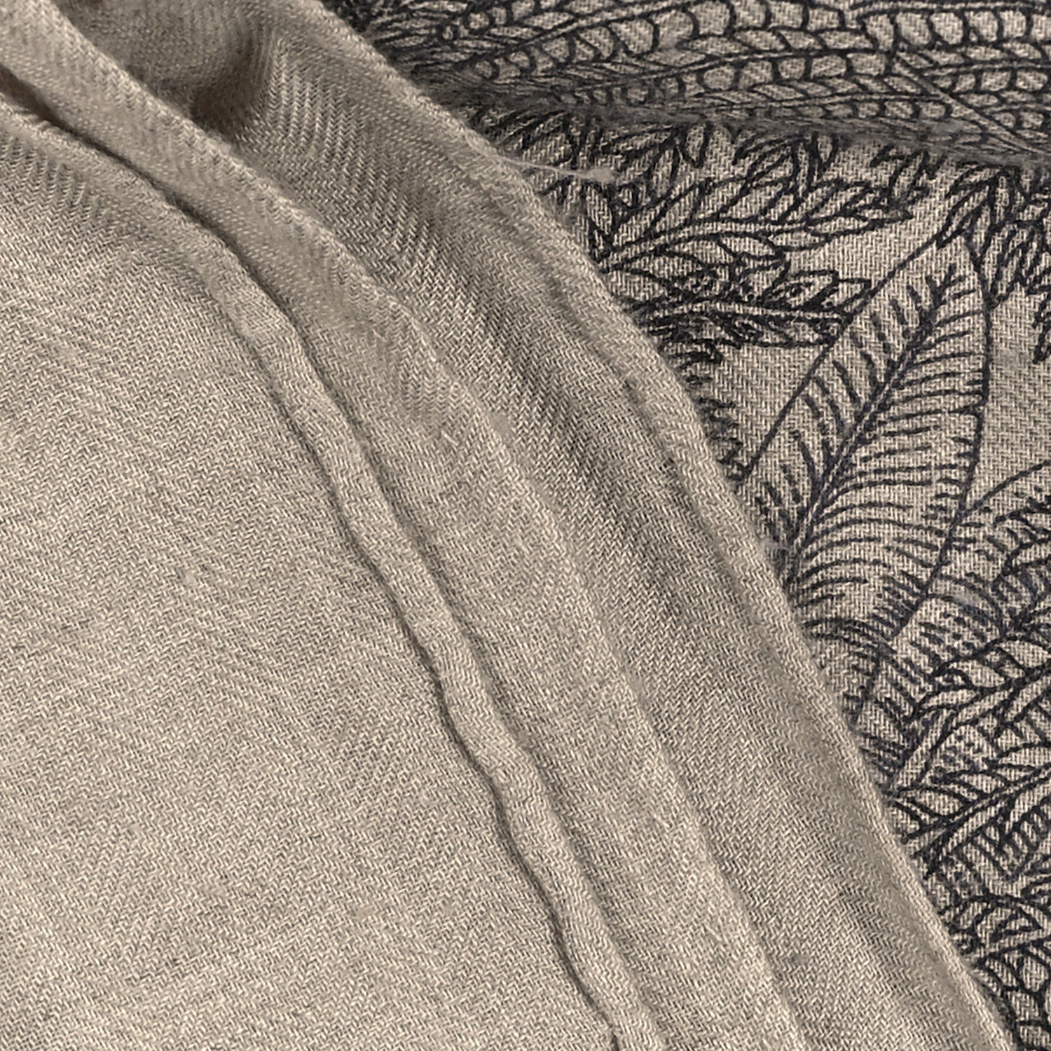 Hermes Cashmere Silk Faubourg Tropical Shawl 140 Naturel Gris Anthracite 4 of 4