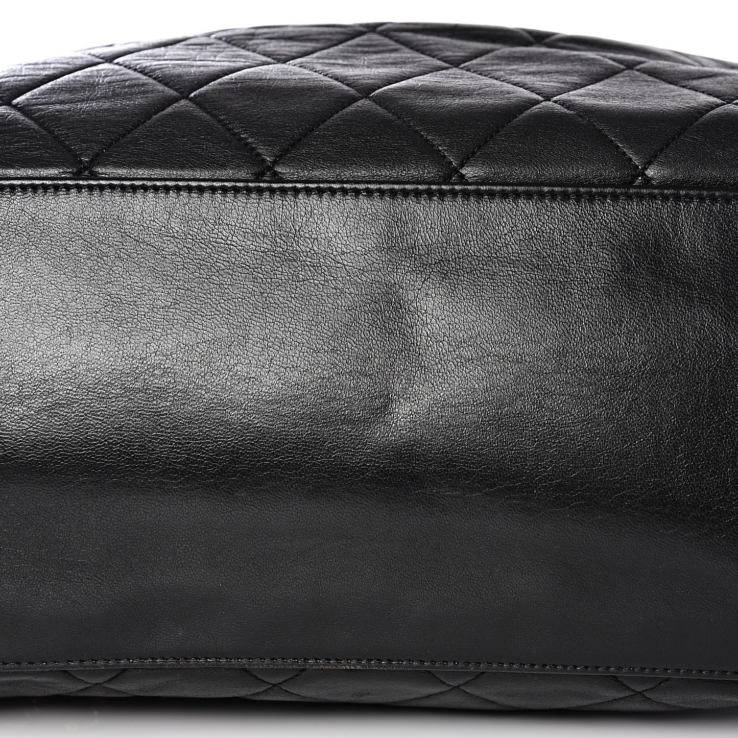 Lambskin Quilted Drawstring Backpack Black