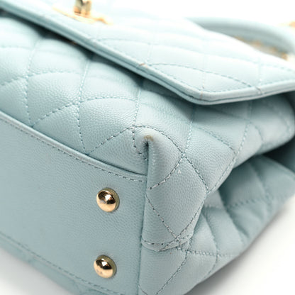 Chanel Caviar Quilted Mini Coco Handle Flap Light Blue 11 of 15