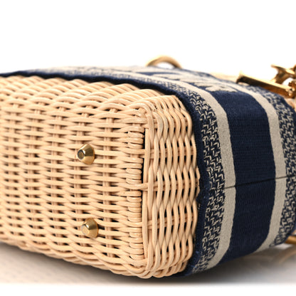 Christian Dior Wicker Oblique Mini Lady Dior Bag Blue 10 of 11
