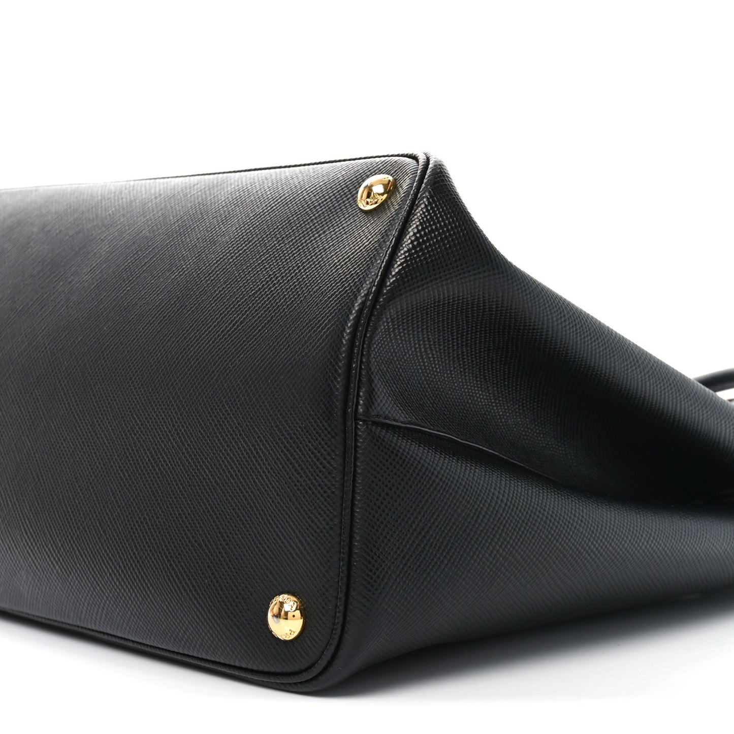 Saffiano Cuir Large Double Bag Black Fuoco