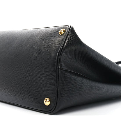 Prada Saffiano Cuir Large Double Bag Black Fuoco 9 of 9