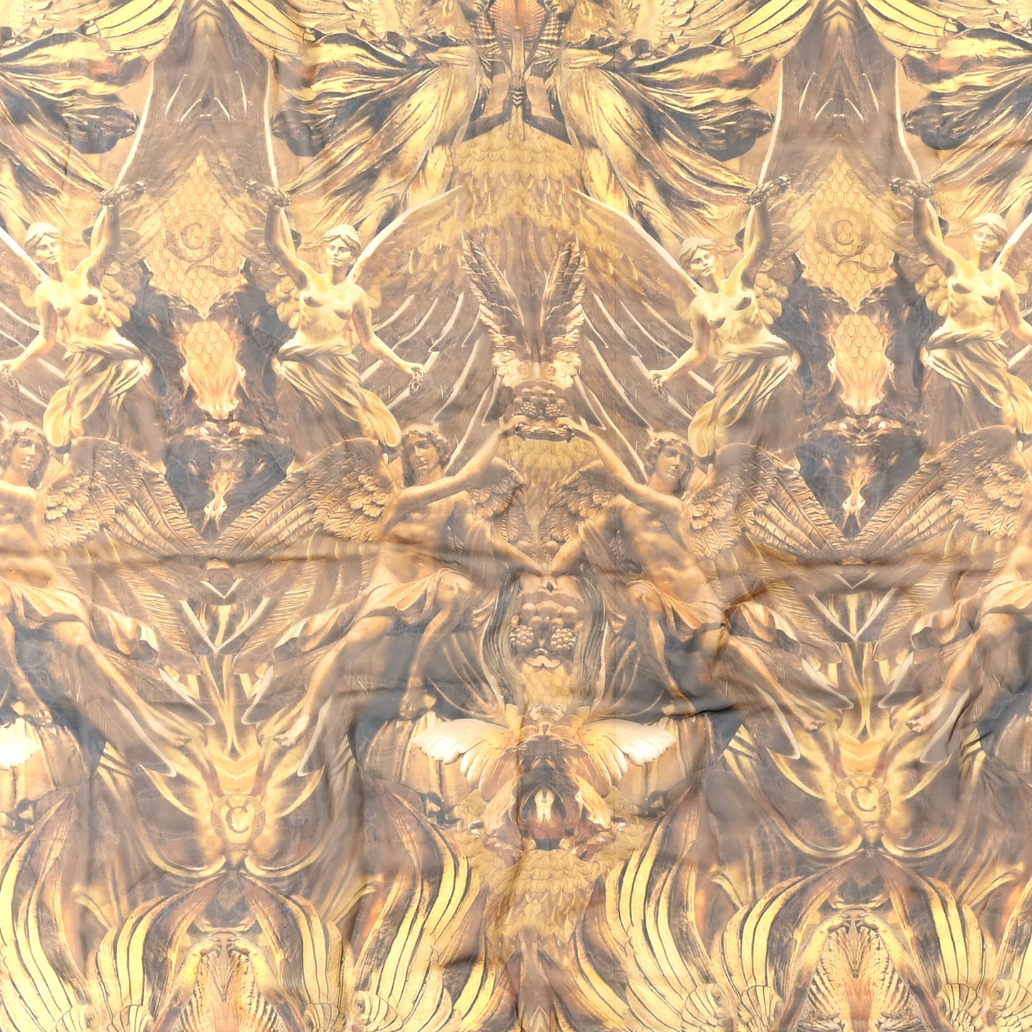 Satin Scarf Gold Black