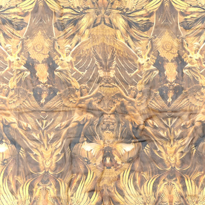 Alexander McQueen Satin Scarf Gold Black 2 of 3