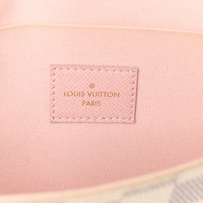 Louis Vuitton Damier Azur Pochette Felicie Chain Wallet Rose Ballerine 7 of 15