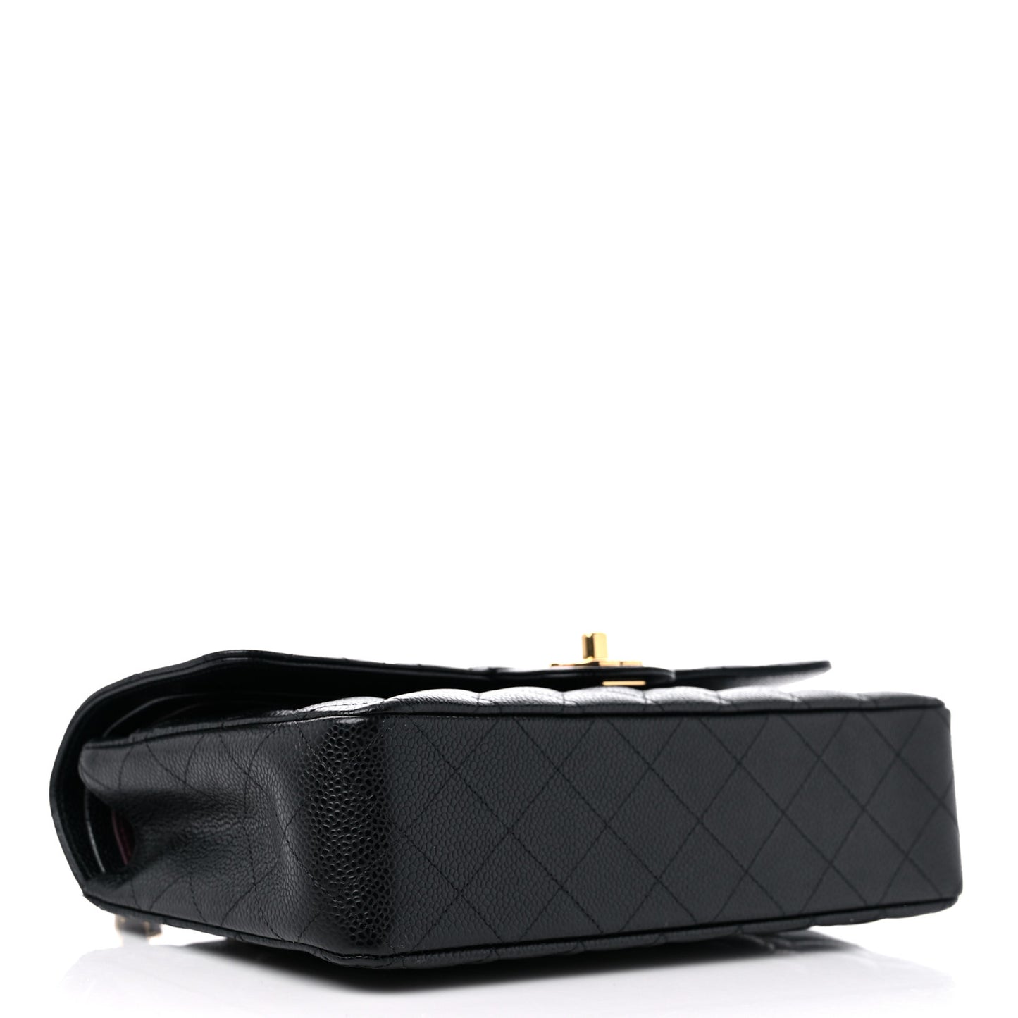 Caviar Quilted Medium Double Flap Black